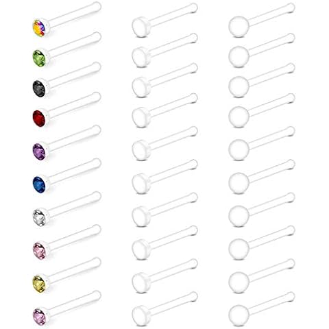 AceFun 20G Clear Nose Stud Retainer Set Cover