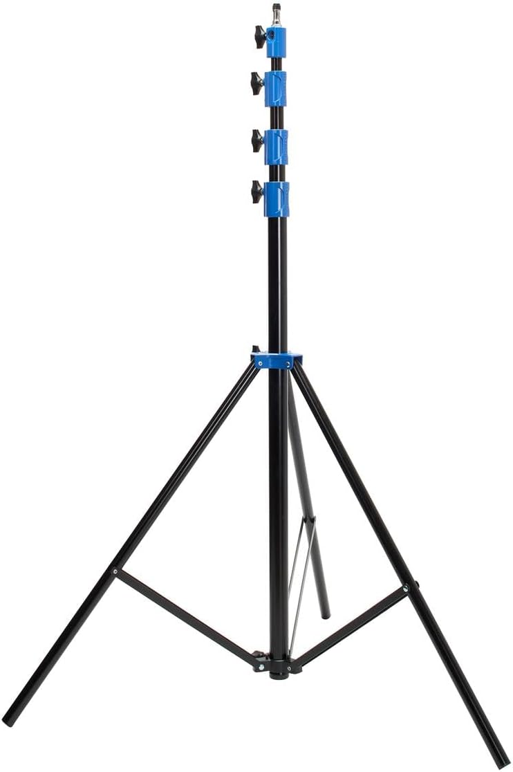Flashpoint Color Coded Pro Air Cushioned Heavy Duty Light Stand for Photography, This Portable Photography Light Stand Tripod is Lightweight and Durable (V2) (Blue, 13')