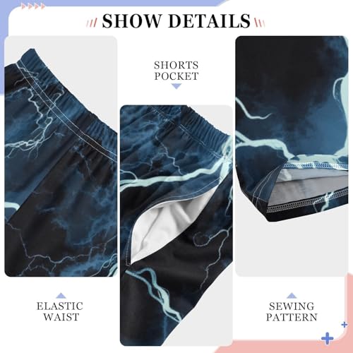 ZZXXB Lightning Boys Long Pants Soft Trousers Elastic Waist Kids Lounge Bottoms with Pockets S-XL4