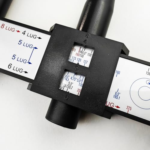 Image of WHEEL CONNECT PCD Gauge,Wheel /Rim Bolt Pattern Measuring Tool, PCD Ruler, Sliding Caliper for 4 5 6 8 Holes, Style-B