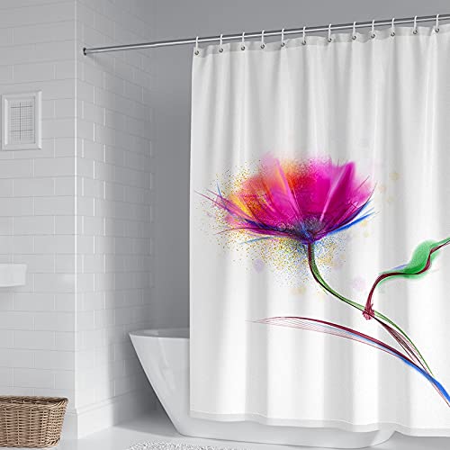 Rideau de douche polyester imperméable 165x200cm fleurs colorées durables - 2