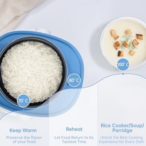 Mini panela de arroz azul pequena 1 xícara - 2 xícaras com enchimento antiaderente revestido vaporiz