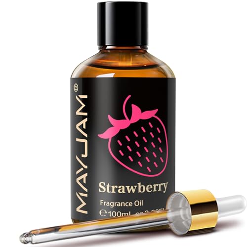 MAYJAM 100ML/3.38FL.OZ Strawberry Fragrance Oils with Glass Dropper, Essential Oils for Diffusers for Home, Long Lasting Scented Oils for Diffusers Soap Candle Making