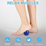 URAQT Massagebälle Faszienball, 2 Stück Faszien Kugel Fitness Massageball Hart, Igelball mit Noppen, für Füße Hände Rücken Beine (Blau)