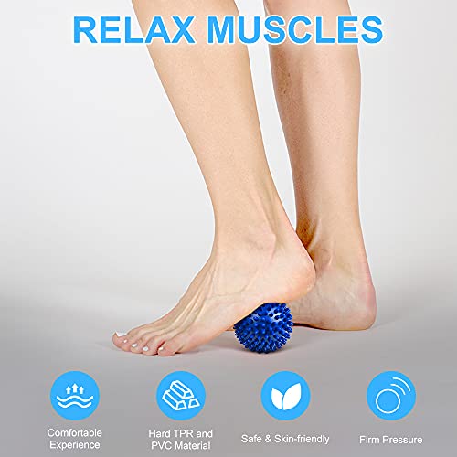 URAQT Spiky Massage Ball Set, 2 Pack Physical Therapy Massage Balls, Hard Lacrosse Ball & Spiky Massage Ball for Myofascial Release and Trigger Point Deep Tissue Massage (Blue) - Image 5