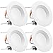 4 Pack 15W 5-6 inch LED Retrofit Lighting Fixture, Baffle Trim, 90W Equiv., ETL & Energy Star Certified, Dimmable, High CRI 90+, 1250lm LED Recessed Ceiling Light, 2700K Soft White, 5 YEARS WARRANTY