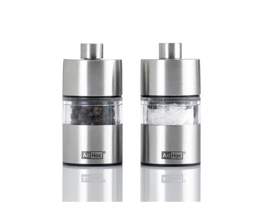 B&Q -  Mini Pepper And Salt Mill SetSilver