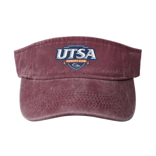 UTSA Roadrunners Sport Sun Visor Hats Cotton Empty Top Baseball Cap Red
