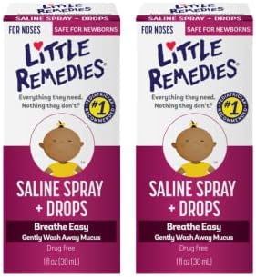 Little Remedies Little Noses Saline Spray Drops - 1 Fl Oz (Pack Of 2)