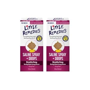 Little Remedies Saline Spray/Drops for Dry for Stuffy Noses, 1-Ounce (30 ml) (Pack of 2)