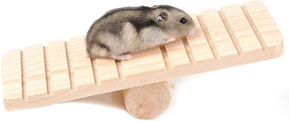 Hamster Hanging Ladder Wooden Seesaw Climbing Toy Cage Excise Gift for Small Animals Mouse Rat Chinchilla Gerbil Hedgehog