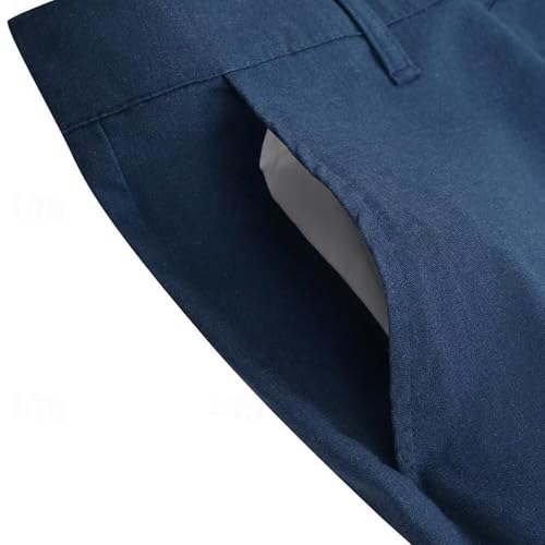 Mens Casual Pants Lightweight Linen Pants Loose Fit Summer Beach Trousers2