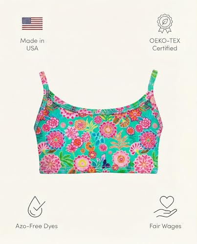 Image of City Threads Girls Bikini Top Only UPF 50+, Bathing Suit Top for Girls, Made in the USA