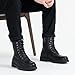Jousen Mens Boots Casual Motorcycle Boots High Top Zipper Mens Combat Boots Fashion Leather Chukka Boots(AMY8411 black 11)