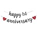 KUNGOON Happy 1st Anniversary Party Banner,1 Year Anniversary Decorations,1st Wedding Anniversary Banner Party Decorations Suppilies.(Black and red)