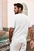 PJ PAUL JONES Mens T Shirt Crew Neck Knitted Tee Shirt, Casual T Shirts UK Short Sleeve White XXL #3