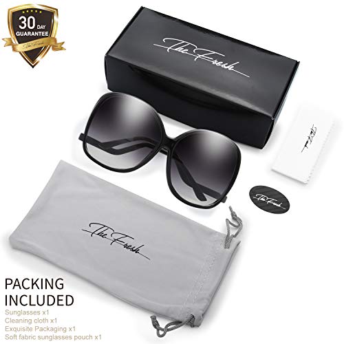 Image of The Fresh Women's Oversized Square Jackie O Cat Eye Hybrid Butterfly Fashion Sunglasses - Exquisite Packaging