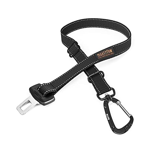 Mighty Paw Dog Seat Belt for Car - Safe Distraction Free Driving, Heavy-Duty Design with Aviation Grade Aluminum Carabiner, Adjustable Dog Seatbelt Harness for Small, Medium and Large Pets B