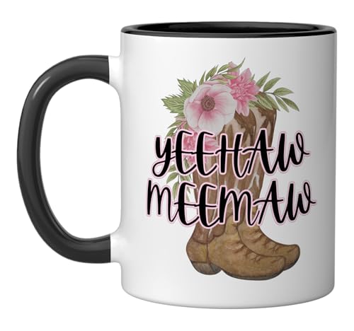 Taza de cerámica negra y blanca 11 onzas miniatura 1