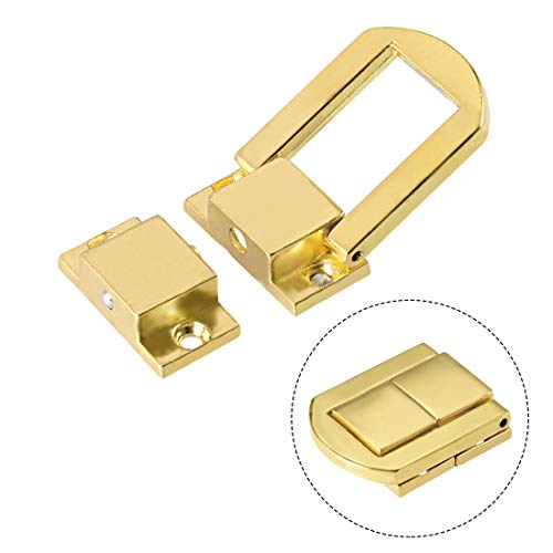 sourcing map 4 Stück Umschalten Verriegeln 31mm Gold Dekor Haspe Schmuck Koffer Box Catch DE de