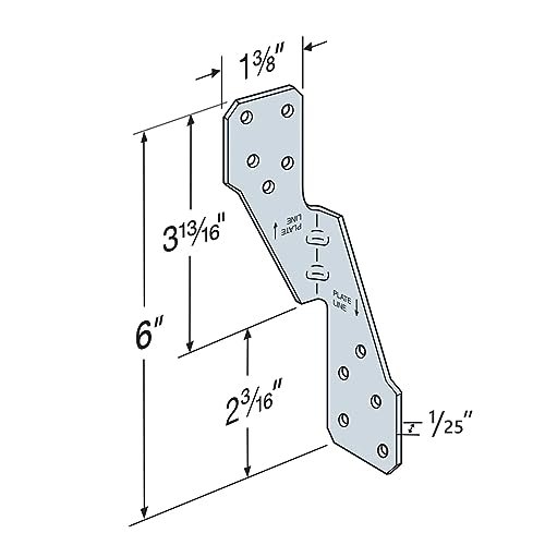 Strong Tie Brackets H2.5A 18-Gauge Galvanized Hurricane Tie 25ct Heavy Duty Hurricane Straps (30pcs Left Tie)