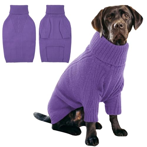 IECOii XXXL Dog Sweater,Warm Dog Sweaters for Extra Large Dogs Girl Boy,Stretchy & Cozy,Turtleneck Knitted Pullover for Pet Wear On Holiday,Easy On Doggy Sweatshirt for Labrador (Black,XXXL)