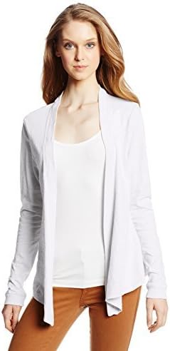Mod-O-Doc Women's Slub Jersey Long Sleeve Rib Trim Cardigan Sweater