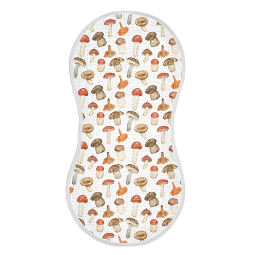 Image of Muslin Baby Burp Cloths, Forest Mushroom Baby Bibs Rags Comfy Soft Absorbent in for Newborn Boys and Girls 1 Piece 22 x 11 Inch
