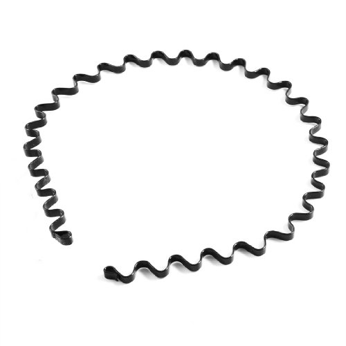 Skque New Wavy Metal Sports Men's Women's Hair Hoop Band Headband-color in Black