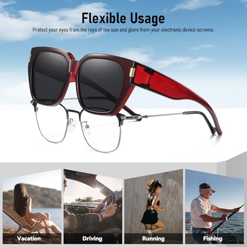 Image of HAOLOTA Polarized Sunglasses for Men Women Designer Driving Glasses Lightweight UV400 Protection