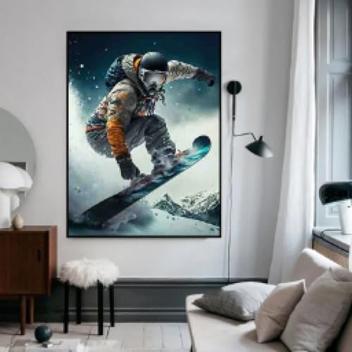 Affiches de sports d'hiver TONGYINLI poster snowboard sans cadre 60x90cm