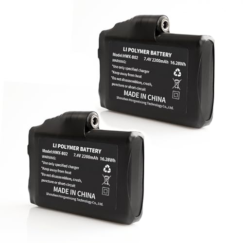 FEETMOR Rechargeable 7.4V 2200mAh Li-Polymer Batteries - Rechargeable Li-ion Batteries for Heated Knee Wraps Heated Gloves Heated Socks Heated Hats Heated Boots Heated Mittens Liners(2 Pcs)