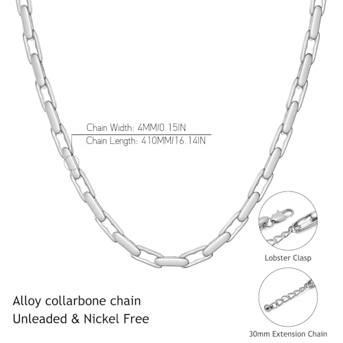 Lushboom Necklaces for Women 14K Gold Plated Trendy Chunky Chain Choker Jewelry A-Silver by Lushboom - Used condition - Image 6