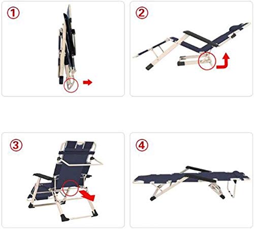 Chaises de camping légères et chaises longues pliantes noir - 6
