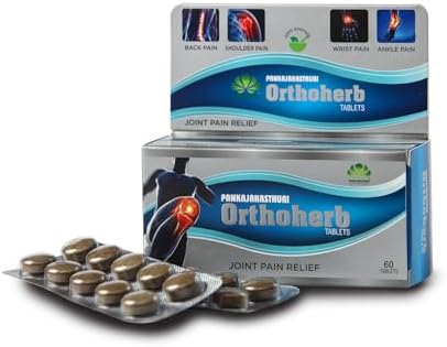 Pankajakasthuri Orthoherb Tablet Ayurvedic Pain Relief from Joint, Muscle, Back Pain, Sprains, Sports injuries reducing Inflammation and Sciatica - 60 Tabs