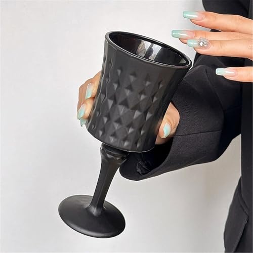 Copa de cristal elegante con relieve negro esmerilado retro 150 ml 5