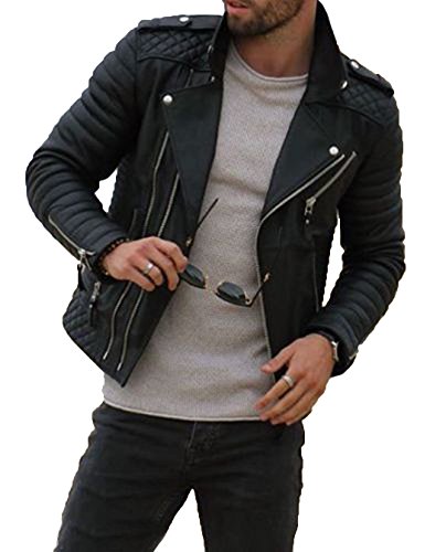 New Men Designer Genuine Cow Leather Soft Biker Leather