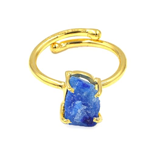 Bague ajustable afghanite avec pierre brute naturelle pour homme et femme