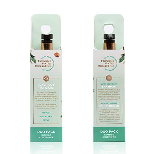 Image of Argan Magic Ultra Shampoo and Conditioner Combo Pack for Dry and Damaged Hair - Revives & Dehydrated Brittle Hair | Detangles, Smooths & Softens | Made in USA, Paraben Free, Cruelty Free (32 oz)