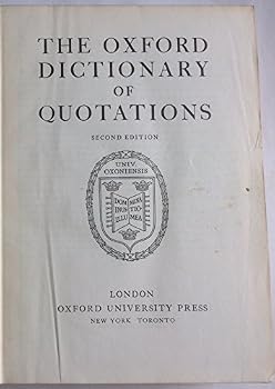 Hardcover The Oxford Dictionary Of Quotations: Second Edition; [Misc. Supplies] Book