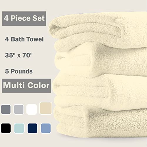 Green Essen 4 Pcs Cream Large Bath Towels Oversized Bath Sheets Highly Absorbent Shower Towels Cozy Pulsh Spa Towels 35X70 Inches Quick Dry Pool Towel Soft Bathroom Towel Set #TOP1