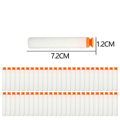 Borola 100Pcs 7.2Cm Refill Bullet Darts Compatible For Nerf Elite Series Blasters Kid Toy Gun - White,Suction #TOP4