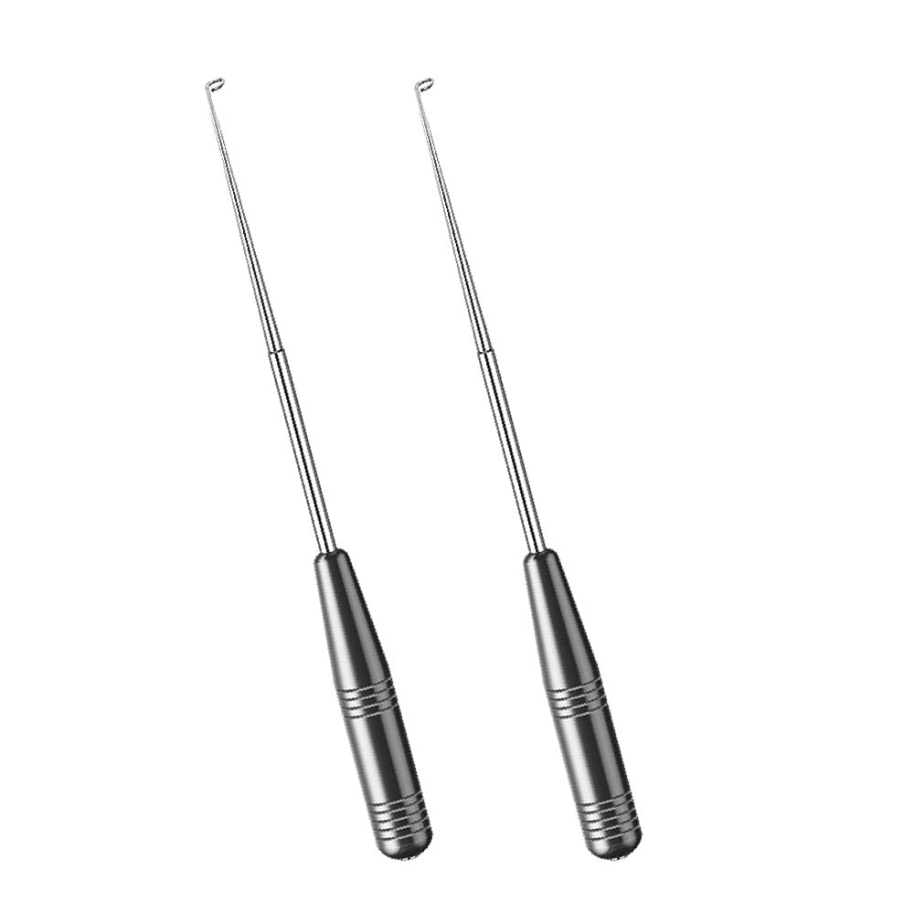 2 Pcs Fish Hook Remover, Stainless Steel Fish Hook Detacher Security Extractor Dehooker Tools, Quick Fishing Unhooking Disgorger for Freshwater and Saltwater, Black