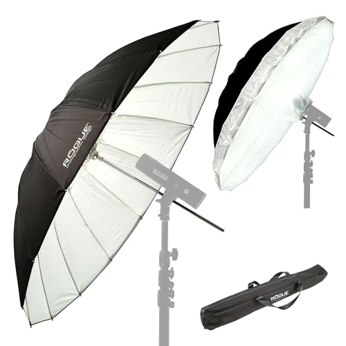 Parapluie de studio Rogue 38 pouces avec son diffuseur blanc pour éclairage photo