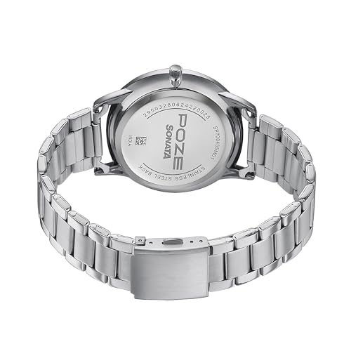 Sonata Store Sonata Poze Quartz Black Dial Silver Metal Strap Analog - Image 7