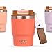ECOROOTS Evergreen - Vaso Térmico 360 ml – Termo de Café Sostenible – Sin BPA – Acero Inoxidable y Tapa Antifugas con Pajita – Taza Café para Llevar para Oficina, Viajes, Yoga y Sports (CORAL TROPIC)