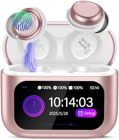 Bluetooth Kopfhörer In Ear, 48H Schlafkopfhörer Seitenschläfer Touchscreen | Mini Flaches Design, Immersive HiFi Stereo, 5 EQ-Modi, ENC Noise Cancelling Mik, ideal für Seitenschläf