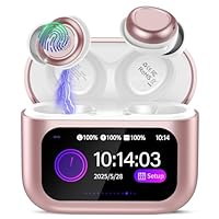 Wireless Sleep Earbuds with Smart Touch Screen, Bluetooth 5.4 Headphones In Ear with ENC Noise Cancelling Mic, 48H Sleep Headphones with 5 EQ Modes, HiFi Stereo IP7 Waterproof Mini Ear Buds, Rose Gold