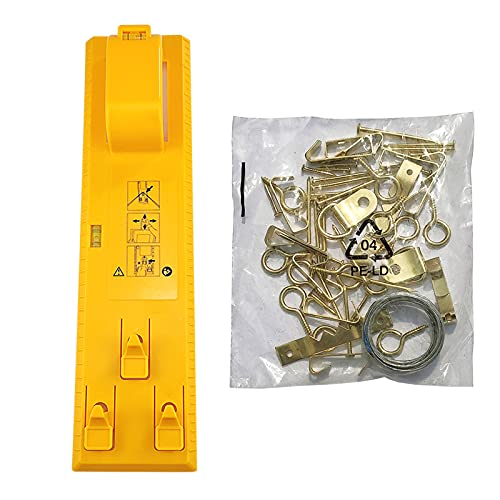 Herramienta Marcado Nivel Foto Kit Herramientas Colgar Cuadros Herramientas de Nivelación Para Colgar Fotos Para marcos de fotos, espejos, relojes, obras de arte,revestimientos de pared(Amarillo) Cover
