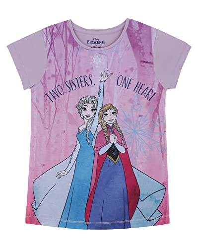 Image of Kidsville Frozen Printed Regular Fit Purple Cotton Girl's T-Shirt
